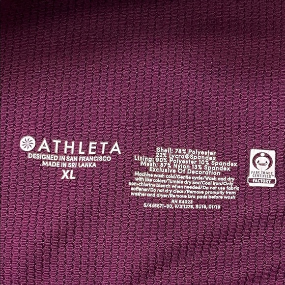 Athleta Womens Contender Stripe Bra in Beach Plum Sz XL PowerLift Support - Picture 6 of 9